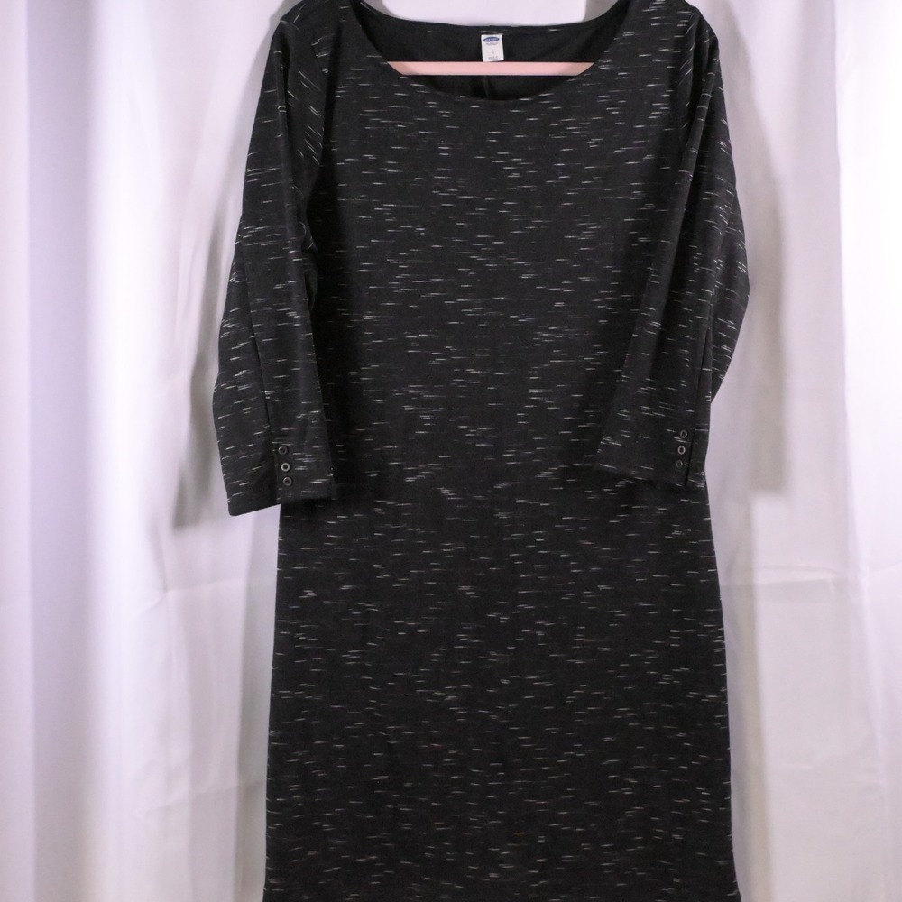 Old Navy Gray 3/4 Sleeve‎ Pencil Dress Womens Large Stretch Knee Length